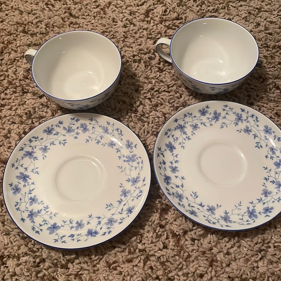 Schumman Arzberg Other - Set of 2 Vintage Arzberg Form 1382 Blue Blossoms 2 Cups & 2 Saucers